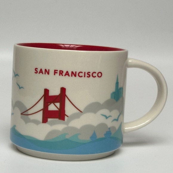 Starbucks Other - Starbucks You Are Here San Francisco Mug Red Interior 14 oz